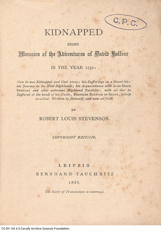 16.5 x 12 cm; + 288 p. + 32 appendix p., price of the book “Μ. 1.60” on its spine, the name of Stanley Worling is noted 